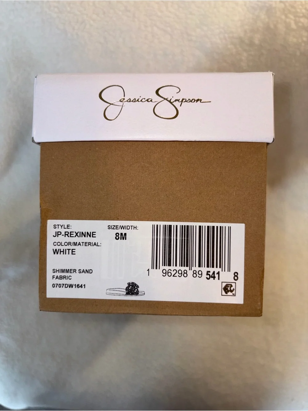 Jessica Simpson Ivory Pearl & Crystal Bow Slide Sandals Size 8